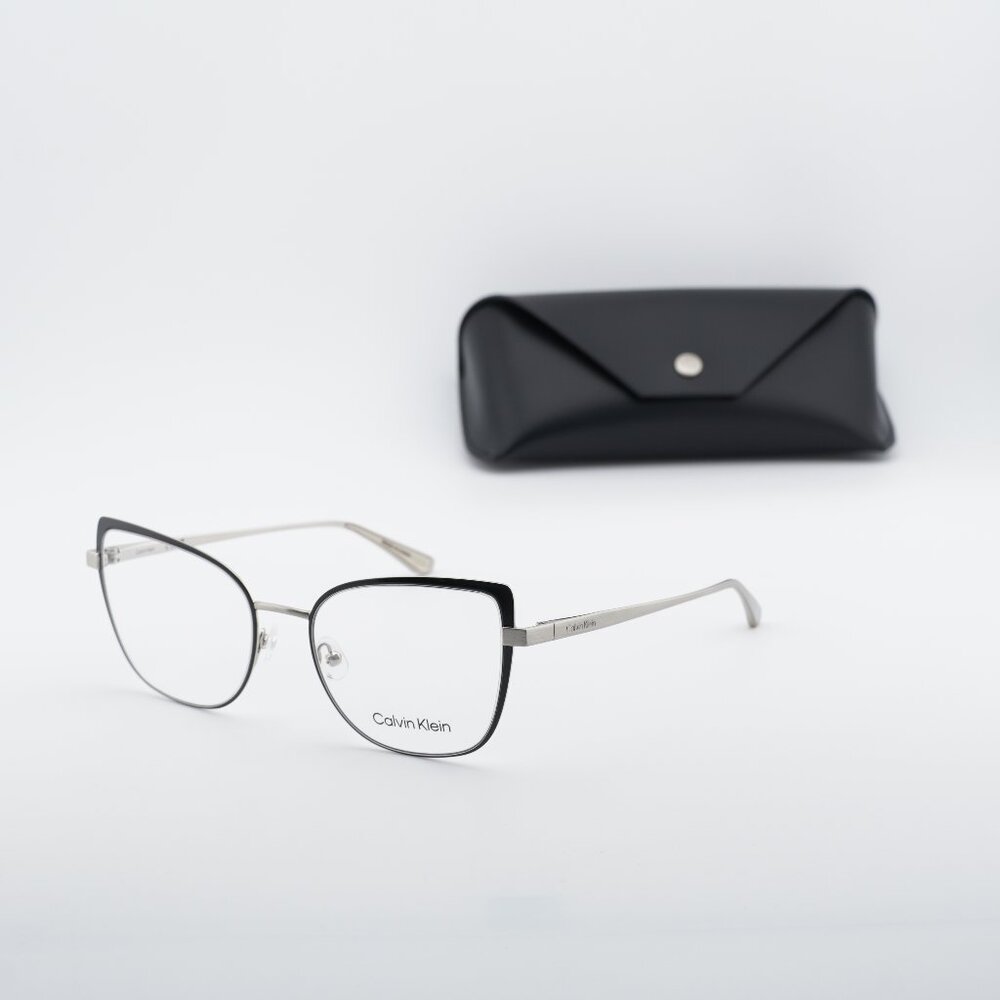 Calvin Klein CK22101 072 Butterfly Eyeglasses 54mm - Black/Silver